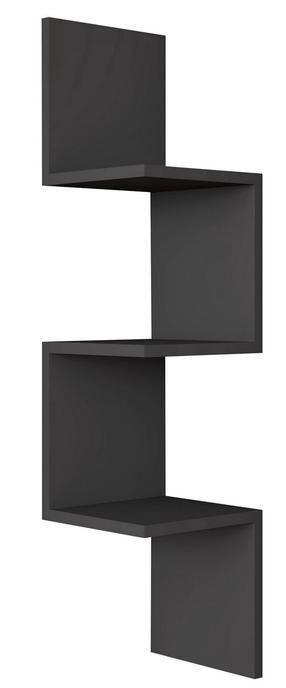 Sieninė lentyna Kalune Design Zikzak 835PUQ1669, antracito sp., 105.4 cm x 25 cm x 25 cm
