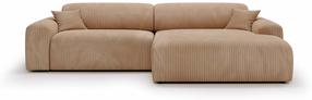 Kampinė sofa Polak Meble Passion Tilia 17, tamsaus smėlio spalva, kairinė, 178 x 285 cm x 70 cm