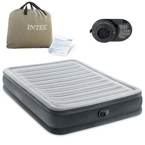 Täispuhutav madrats pumbaga Intex Dura-Beam Comfort Plush, hall v., 191 cm x 137 cm x 33 cm