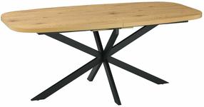 Valgomojo stalas išskleidžiamas Home4you Ramona, ruda sp./juoda sp., 180 - 220 cm x 90 cm x 75 cm