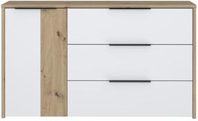 Kumode Domoletti RIBK221-C830, balts krās./koka krās., 82.4 cm x 139.5 cm x 41.5 cm