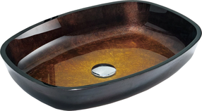 Vonios praustuvas Mexen Araks 24155451, stiklas, 54 cm x 39 cm x 11 cm, aukso sp./juoda sp.