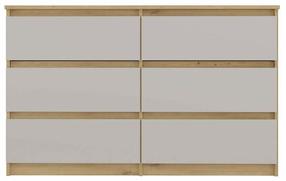 Komoda ADRK Malwa M6, ruda sp./balta sp., 75 cm x 30 cm x 120 cm