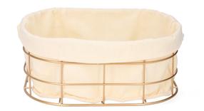 Корзина Homla Duncan Basic, хлопок/металл, 20 см x 25 см, золотой цв.