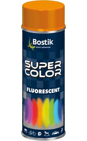 Краски в аэрозоле Bostik Super Color Fluorescent, простые, oранжевый цв., 0.4 л
