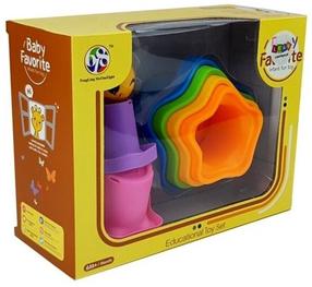 Arendav mäng, vormide püramiid Lean Toys Stars, 24 cm, mitmevärviline, 7 tk