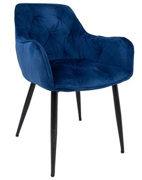 Valgomojo kėdė Home4you Brita 10308, mėlyna sp./juoda sp., 57 cm x 61 cm x 83 cm
