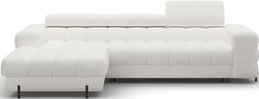 Kampinė sofa - lova Felro Amore 01, balta sp., kairinė, 181 x 285 cm x 93 cm