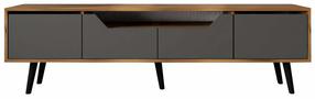 TV skapītis Kalune Design Roma, antracīta krās./valriekstu krās., 30 cm x 180 cm x 53 cm