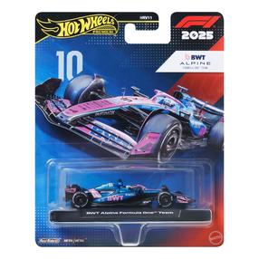  Rotaļlieta automašīna Mattel Hot Wheels BWT Alpine 2025 Formula 1® Team #10 JKD82, 1:64, zila krās./rozā krās.