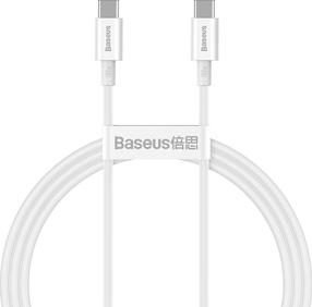 Vads Baseus BSU2849WHT, 2 x USB-C, 100 cm, balta krās.