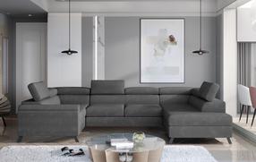 Kampinė sofa Escada Paros 06, tamsiai pilka sp., dešininė, 200 x 330 cm x 98 cm