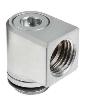Jungtis EKWB EK-Quantum Torque Micro Rotary 90° - Satin Titanium, sidabro sp.