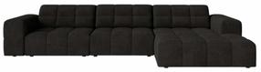 Kampinė sofa Cosmopolitan Design Chicago Eden 21, juoda sp., dešininė, 167 x 294 cm x 78 cm