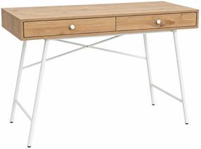 Письменный стол с ящиками Akord Furniture Factory Skandia, 120 см x 50 см, 80.5 см, белый цв./artisan oak цв.