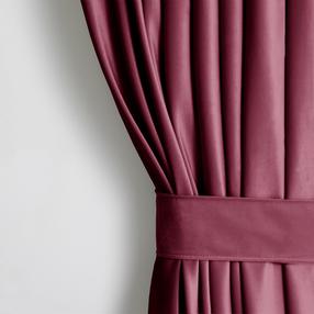 Naktinė užuolaida, su raiščiu Restilo Velvet, tamsiai violetinė sp., 140 cm x 270 cm
