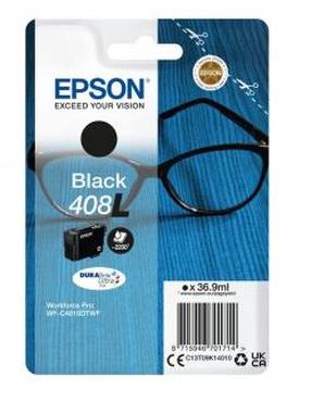 Rašalinio spausdintuvo kasetė Epson 408L DURABrite Ultra, juoda sp., 36.9 ml