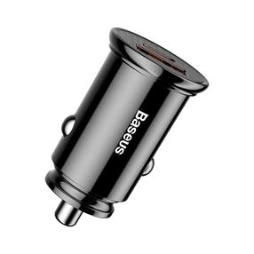 Автомобильное зарядное устройство Baseus, USB 3.0/USB Type C, черный цв., 30 Вт