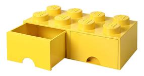 Daiktadėžė LEGO® Storage Brick Drawer 8 40061732, 12 l, geltona, 25 x 50 x 18 cm