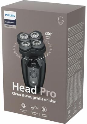 Plaukų kirpimo mašinėlė Philips Head Shaver Pro 5000 Series HS5980/15, li-ion, juoda sp.