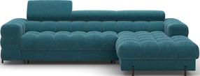 Kampinė sofa - lova Felro Amore 40, mėlyna sp., dešininė, 181 x 285 cm x 93 cm