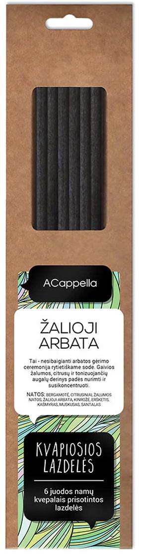 Namų kvapas, kvapiosios lazdelės ACappella Green Tea, 6 vnt.