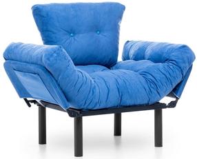 Krėslas Hanah Home Nitta Single 859FTN1729, mėlyna sp., 70 cm x 95 cm x 85 cm