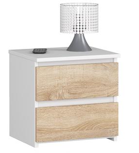 Ночной столик Akord CL2, белый цв./дуб сонома цв., 40 см x 35 см x 40 см