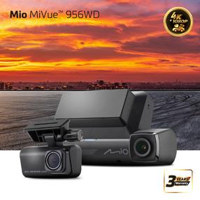 Auto videoreģistrators ar 2 kamerām Mio MiVue 956WD Dual 4K, HDR, Wi-Fi, GPS, Speedcam, Parking mode