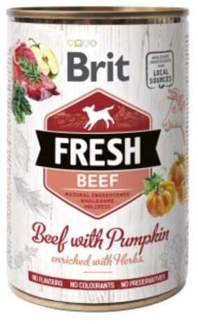Šlapias šunų maistas Brit Fresh, jautiena, 0.4 kg