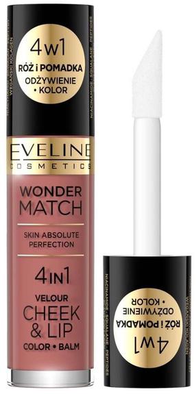 Šķidrie sārtumi Eveline 4in1 Velour Cheek & Lip Color Balm Wonder Match, 005, 4.5 ml
