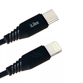 iLike CTL01 Durable TPE USB-C to Lightning Greita įkrovimo laidas 1m juodas