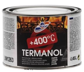 Speciāla krāsa, aizsargā metāla konstrukcijas pret koroziju Rilak Termanol, melns krās., 0.45 l