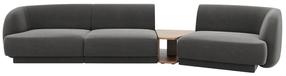 Modulinė sofa Micadoni Miley Blu 13, pilka sp., dešininė, 300 x 118 cm x 70 cm