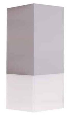 Sieninis lauko šviestuvas Su-Ma Cube Max, 20W, E27, IP44, sidabro sp., 10 cm x 22 cm