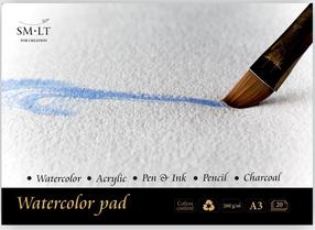 Zīmēšanas papīrs Smiltainis Watercolor Pad, A3, 260 g/m², balta krās., 29.7 cm x 42 cm, 20 lapu gab.