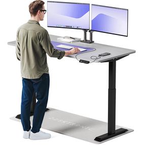 Kompiuterio stalas reguliuojamo aukščio Desktronic HomeOne, 160 cm x 80 cm, 72 - 119 cm, juoda sp./pilka sp.
