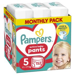 Sauskelnės-kelnaitės Pampers Pants, 5 dydis, 11 - 17 kg, 152 vnt.