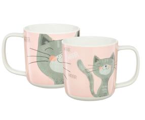 Krūzīte Ambition Pets Cat, rozā krās./pelēka krās., 0.37 l