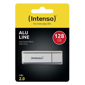 USB atmintinė Intenso Alu Line, sidabro sp., 128 GB