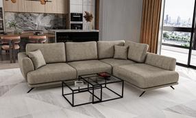 Kampinė sofa Larde Leve 18, šviesiai ruda sp., dešininė, 191 x 276 cm x 90 cm