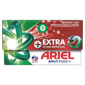 Kapsulas mazgāšanai Ariel Extra Stain Removal, 19 gab.