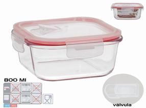 Dėžutė maistui Kitchen&GO Square, 0.8 l, 15.5 cm x 15.5 cm, skaidri sp.
