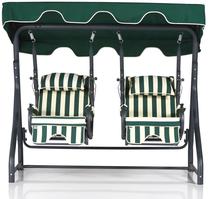 Lauko sūpynės Kalune Design Daisy 2, balta sp./juoda sp./žalia sp., 110 cm x 200 cm x 165 cm
