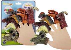Attīstoša rotaļlieta, pirkstu lelles, dinozaurs Lean Toys Fun, 8 cm, daudzkrāsaina, 5 gab.
