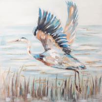 Aliejinių dažų piešinys Heron, 80 cm x 80 cm