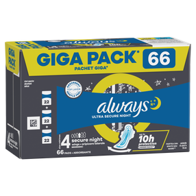 Hügieenisidemed Always, Super/Secure Night, 66 tk