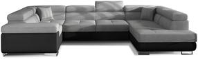 Kampinė sofa Letto Sawana 21, Soft 11, juoda sp./pilka sp., dešininė, 202 x 340 cm x 90 cm