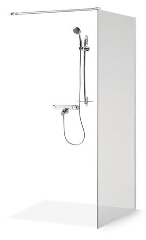 Стенка для душа Brasta Glass Dija, хромовый цв./прозрачный