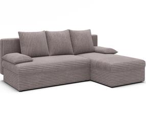Kampinė sofa - lova Gino Modullo 03, pilka sp., dešininė, 146 x 206 cm x 90 cm